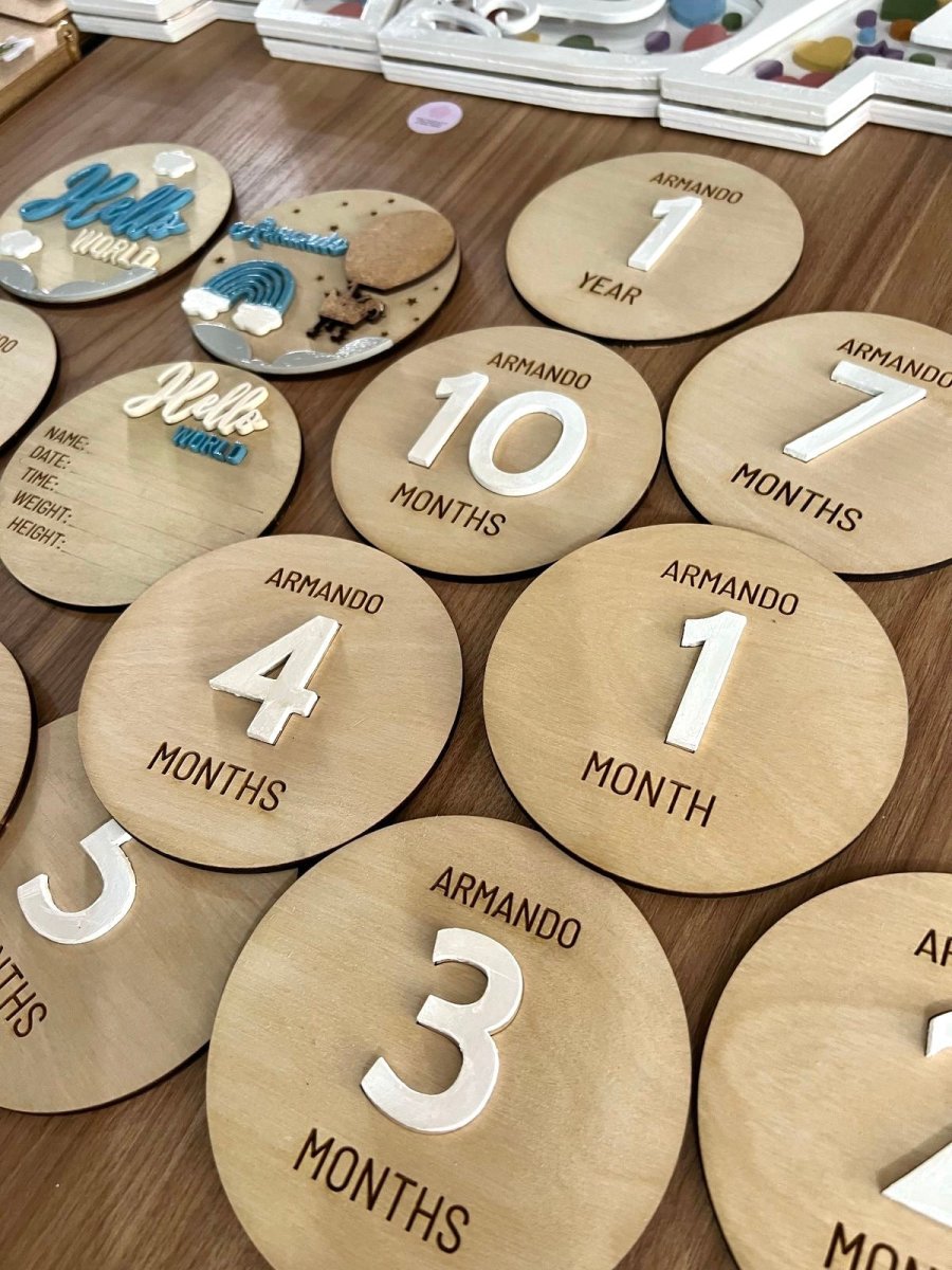 Tags fotos meses bebe personalizado - Felt Craft RD