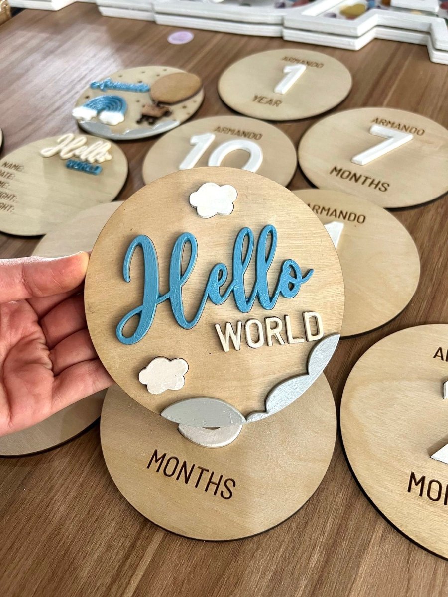 Tags fotos meses bebe personalizado - Felt Craft RD