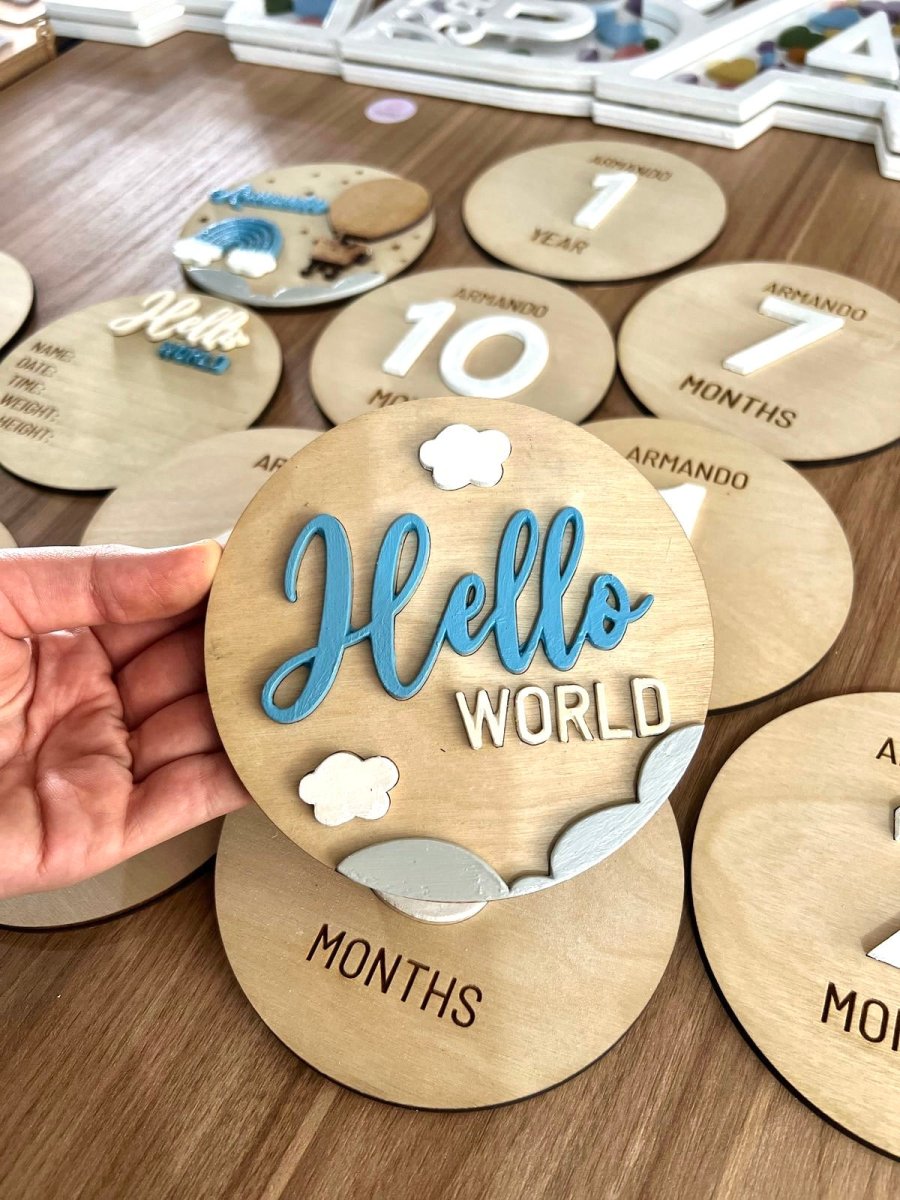 Tags fotos meses bebe personalizado - Felt Craft RD