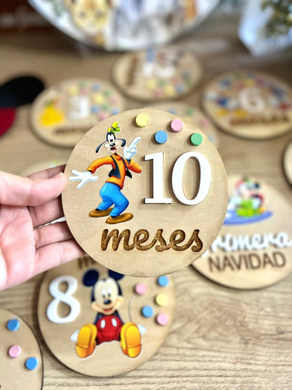 Tags meses Bebe Mickey Mouse Decoracion - Felt Craft RD