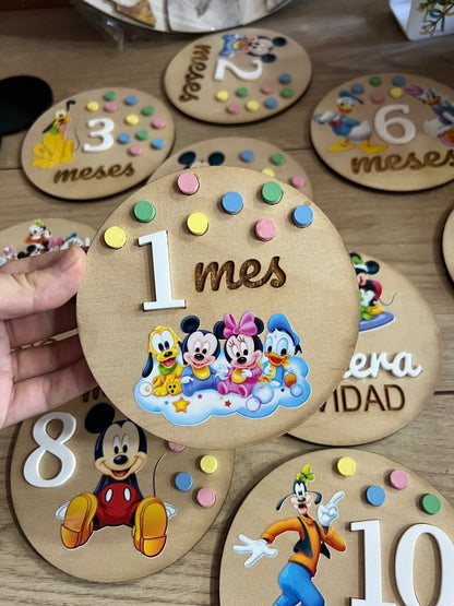 Tags meses Bebe Mickey Mouse Decoracion - Felt Craft RD