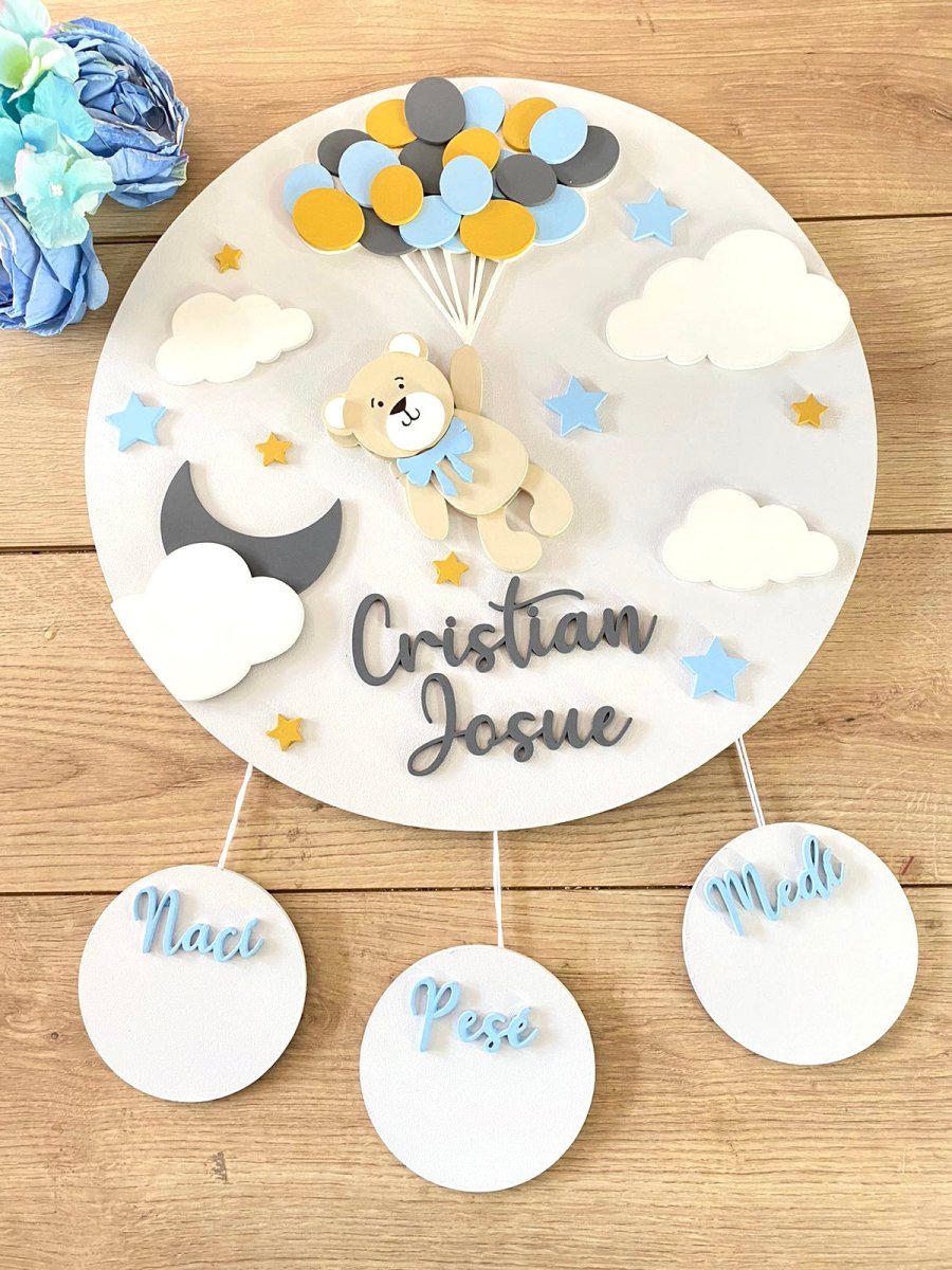 Traveller Bear Baby Boy Wall Hanging - Felt Craft RD