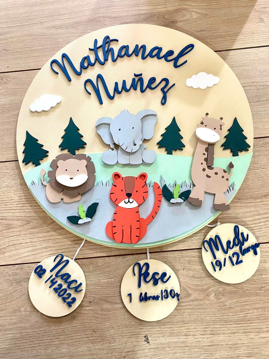 Valley Mountain Safari Baby Boy Wall Hanging - Felt Craft RD