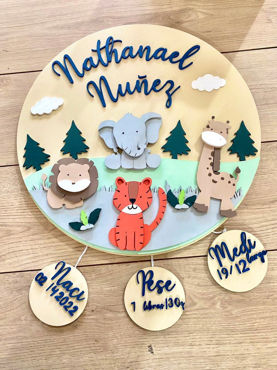 Valley Mountain Safari Baby Boy Wall Hanging - Felt Craft RD