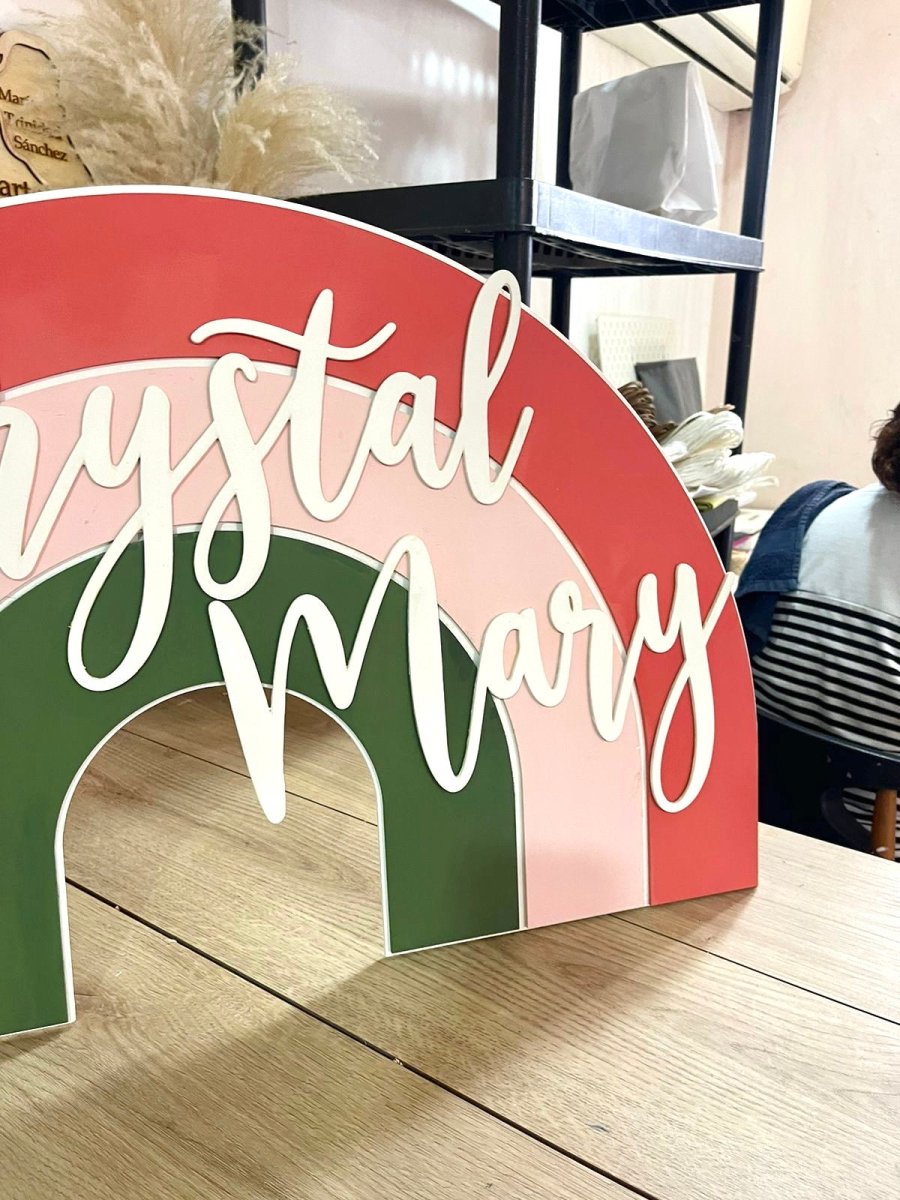 Wall rainbow hanger for baby girl room - Felt Craft RD