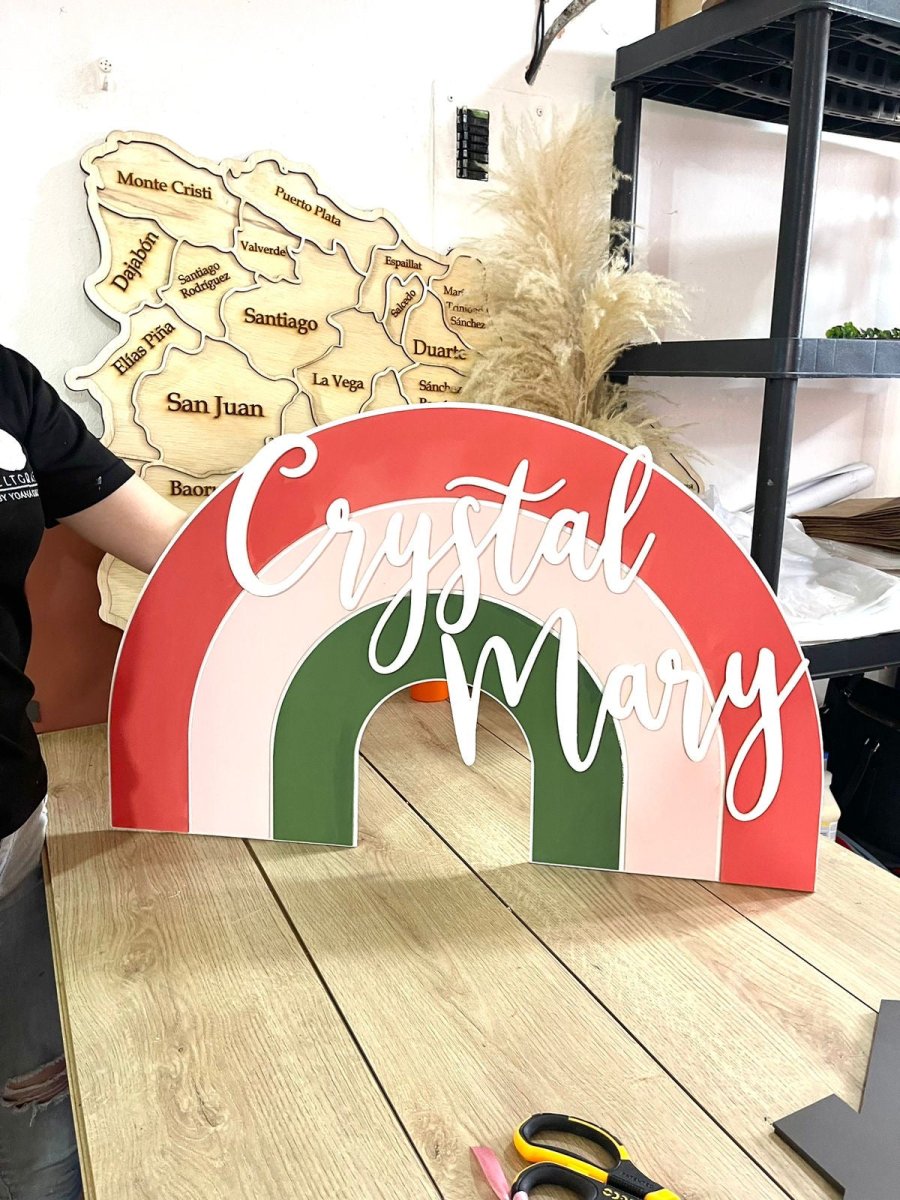 Wall rainbow hanger for baby girl room - Felt Craft RD