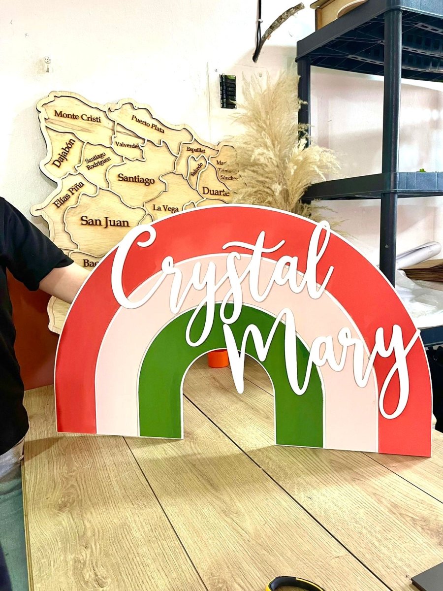 Wall rainbow hanger for baby girl room - Felt Craft RD