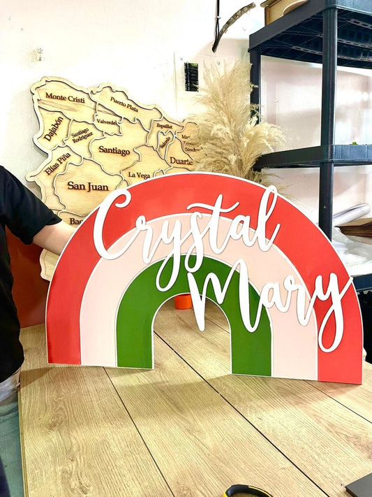 Wall rainbow hanger for baby girl room - Felt Craft RD