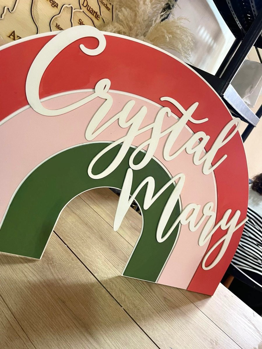 Wall rainbow hanger for baby girl room - Felt Craft RD