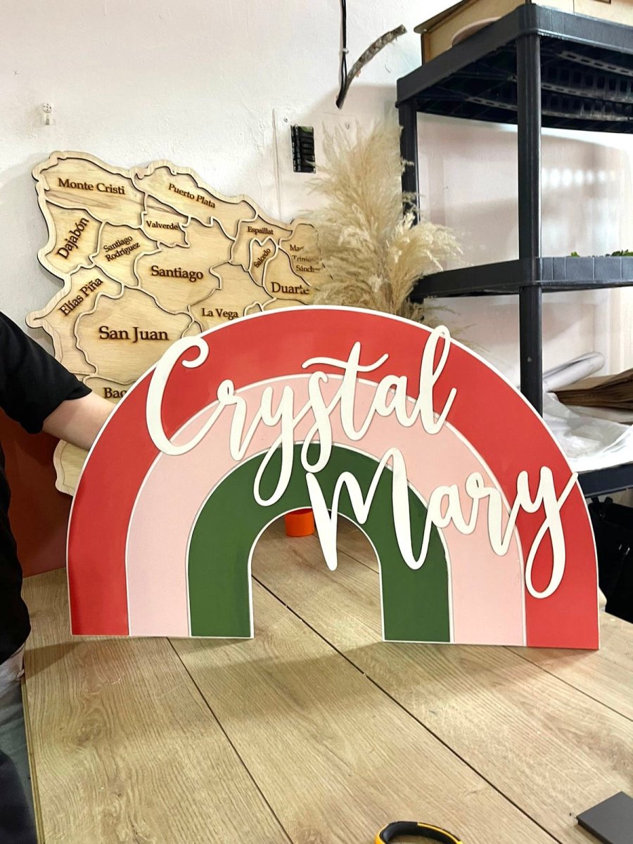 Wall rainbow hanger for baby girl room - Felt Craft RD