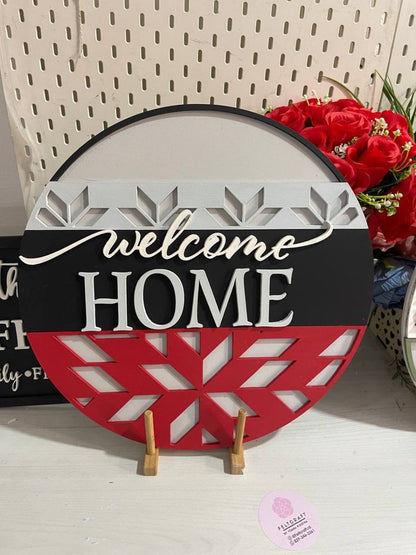 Welcome Home Christmas Door Hanger - Felt Craft RD