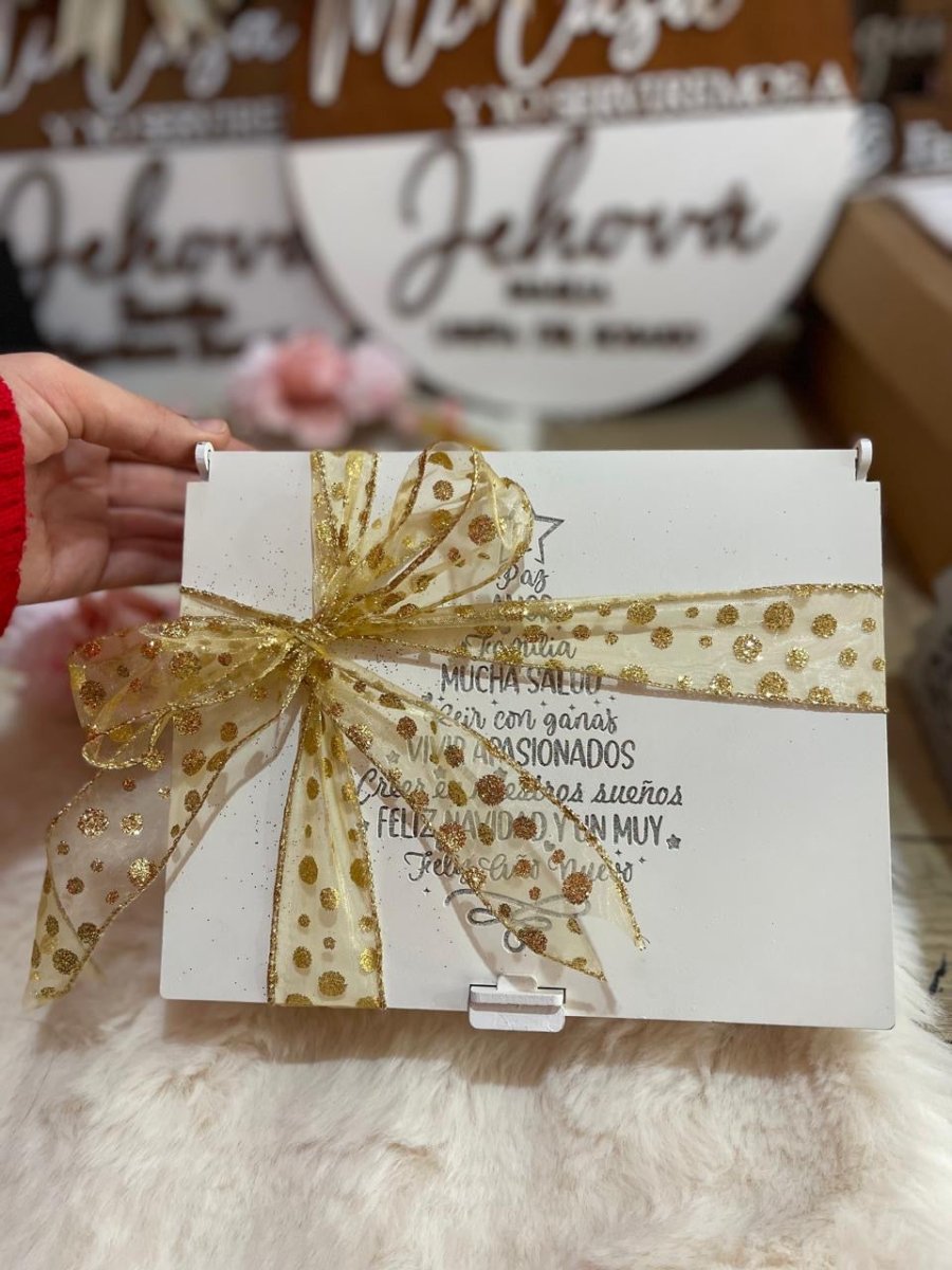 White Rectangular Ponche Christmas Box - Felt Craft RD