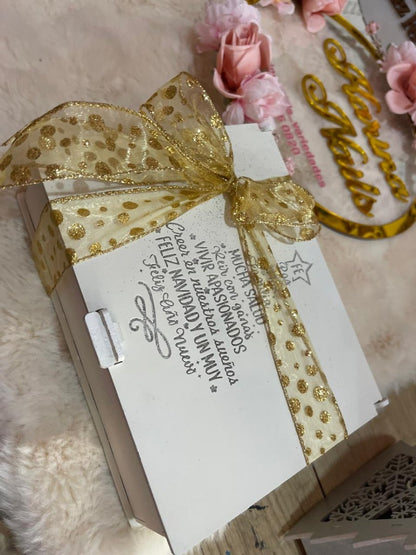 White Rectangular Ponche Christmas Box - Felt Craft RD