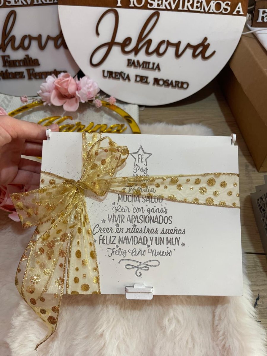 White Rectangular Ponche Christmas Box - Felt Craft RD