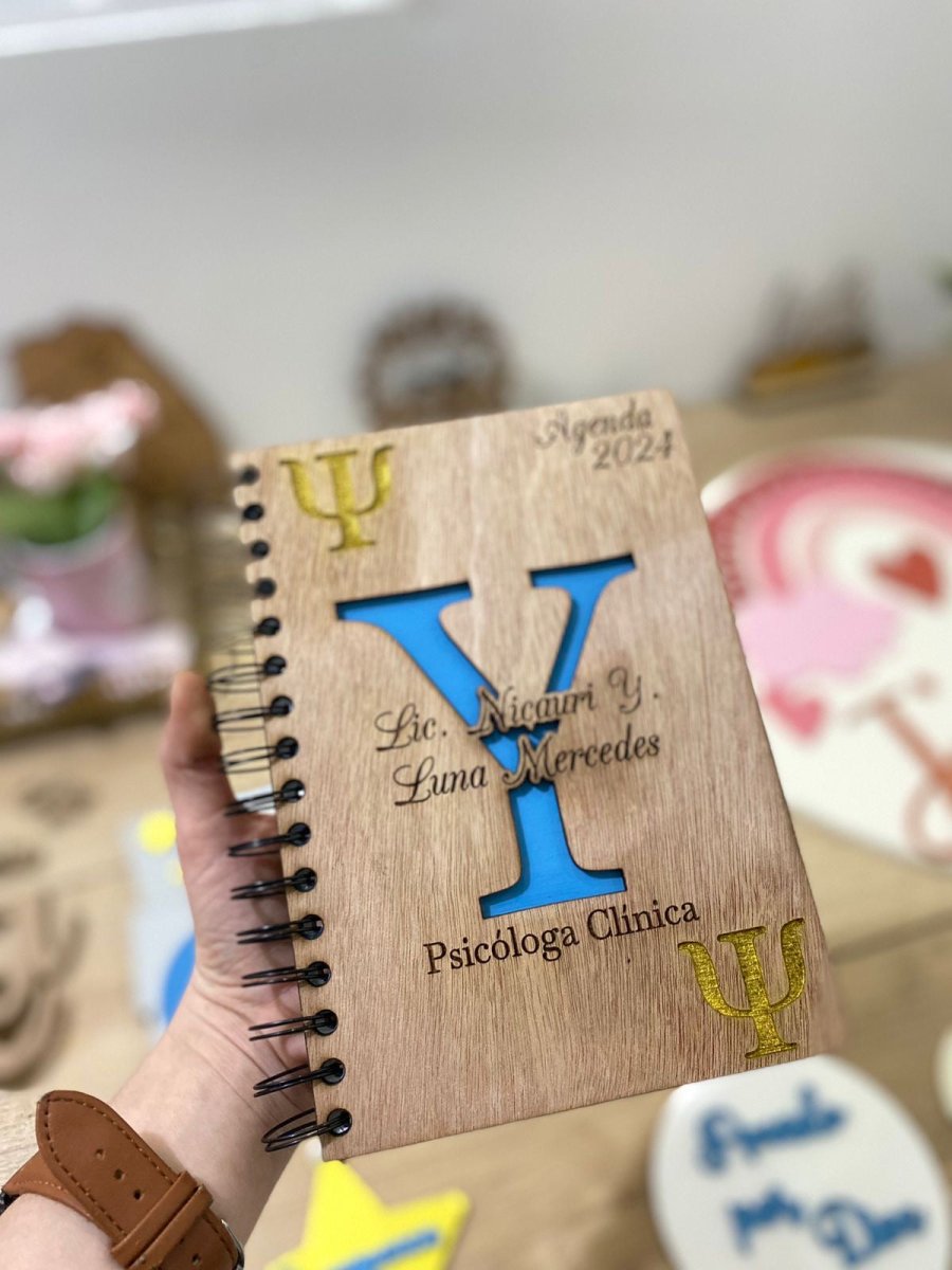 Wooden custom engraved notebook - Felt Craft RD