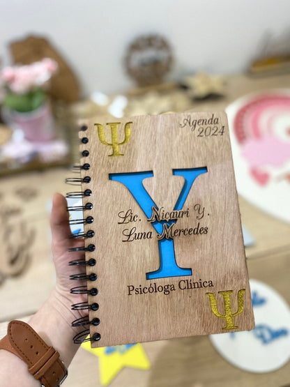 Wooden custom engraved notebook - Felt Craft RD