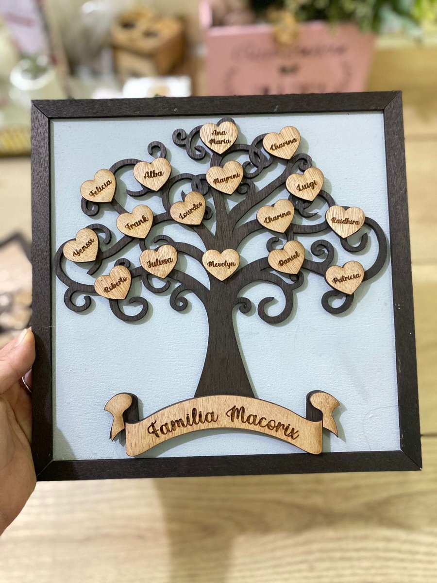 Wooden custom family tree decor - Felt Craft RD