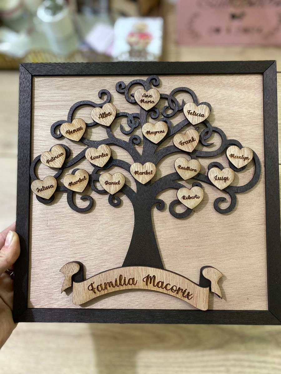 Wooden custom family tree decor - Felt Craft RD