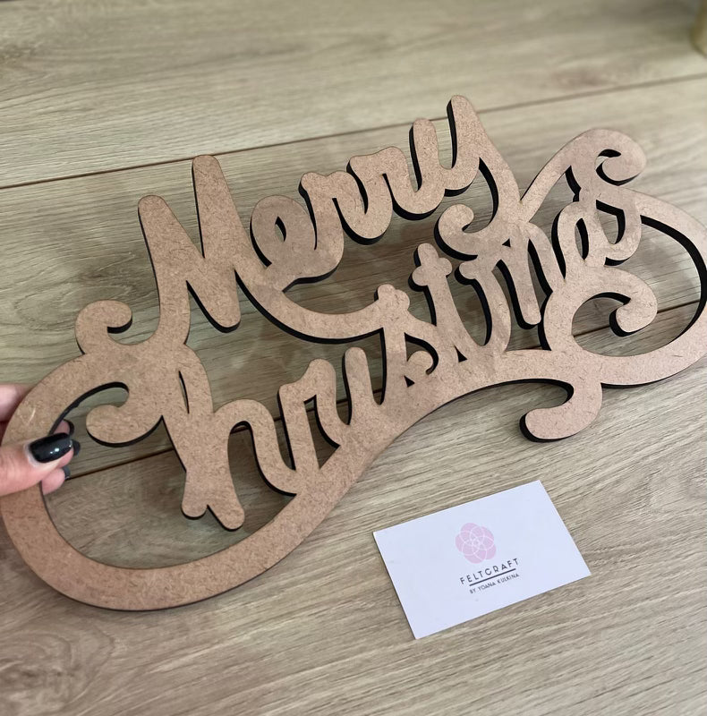 Merry Christmas Xmas Door Hanger
