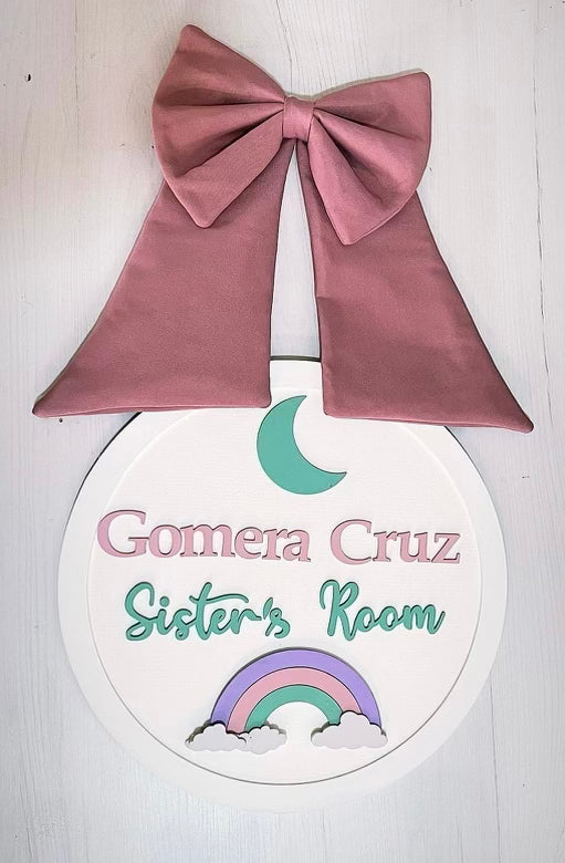 Cartel de la habitación de las hermanas para colgar en la pared de la niña