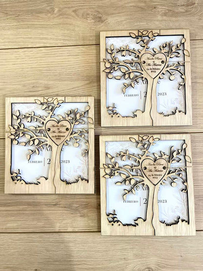 Invitación para boda personalizada de madera en Santo Domingo