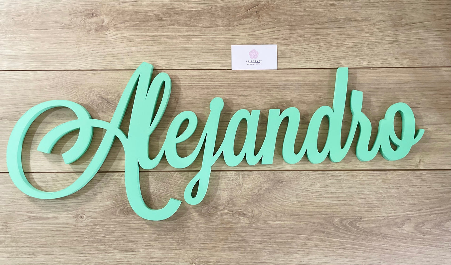 Light Green Customized Wooden Name
