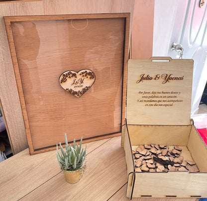 Caja para invitados de recepción de boda personalizada