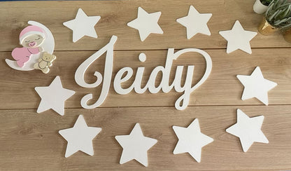 Colgante de pared de bebé con luna personalizado para decoración de bebé