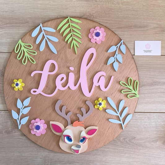 Deer Baby Girl wall Hanging