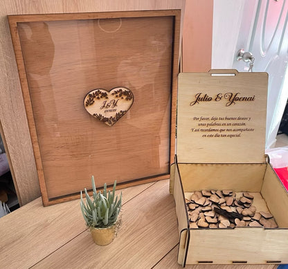 Caja para invitados de recepción de boda personalizada