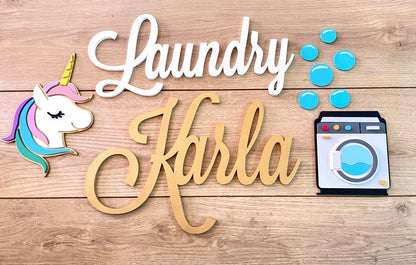 Nombre personalizado en madera para decoración infantil