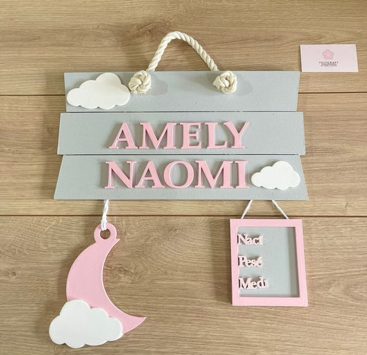 Rose Moon Baby Girl Hanger - Felt Craft RD