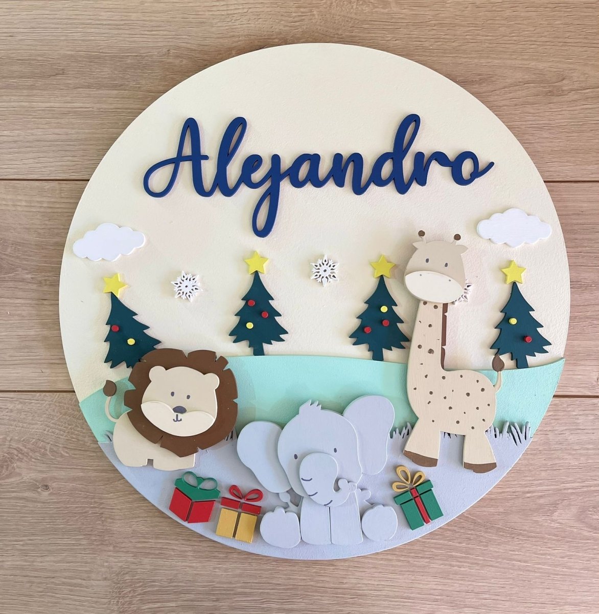 Safari nursery decor Baby Boy Wall Hanging - Felt Craft RD