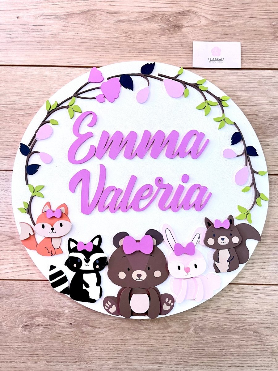 Safari nursery decor Safari Baby Animals Team Baby Boy Wall Hanging - Felt Craft RD