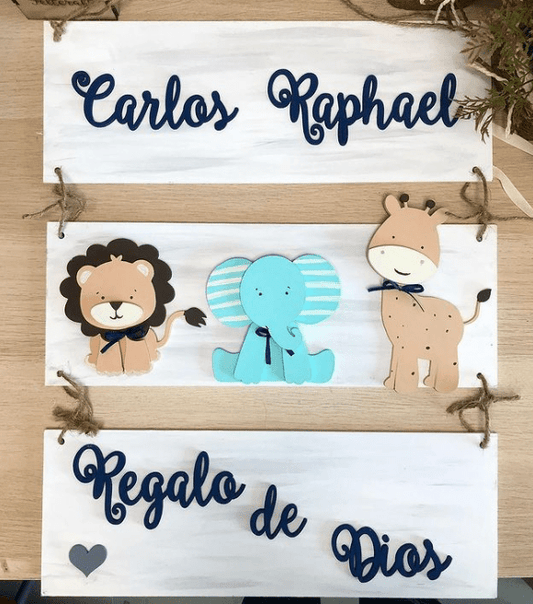 Safari Trip Baby Boy Wall Hanging - Felt Craft RD