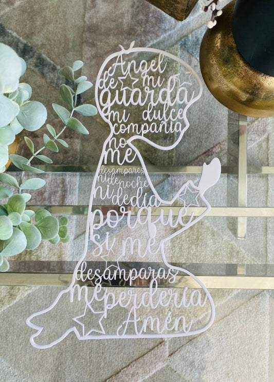 Souvenir de ángel personalizado para decoración en madera Santo Domingo - Felt Craft RD