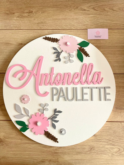 Touch of the flowers Baby Girl Wall Hanging - Felt Craft RD