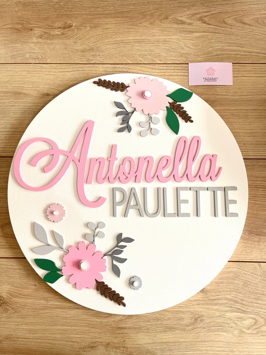 Touch of the flowers Baby Girl Wall Hanging - Felt Craft RD