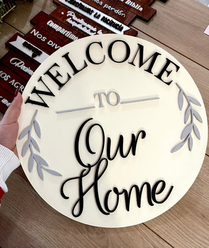 Colgante personalizado Welcome Home para entradas.