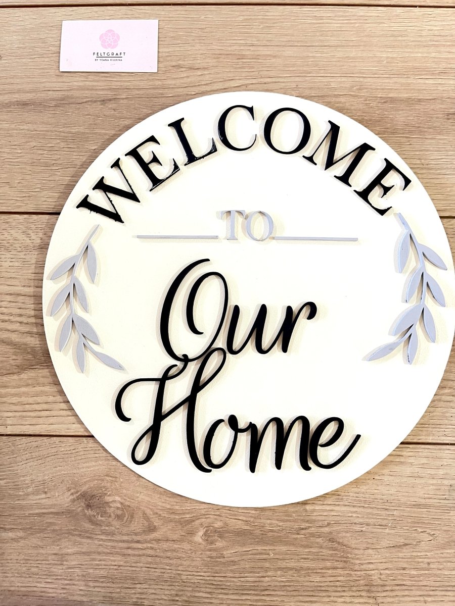Welcome Home door hanger decorativo para puerta del hogar.