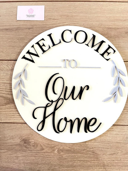 Welcome Home door hanger decorativo para puerta del hogar.